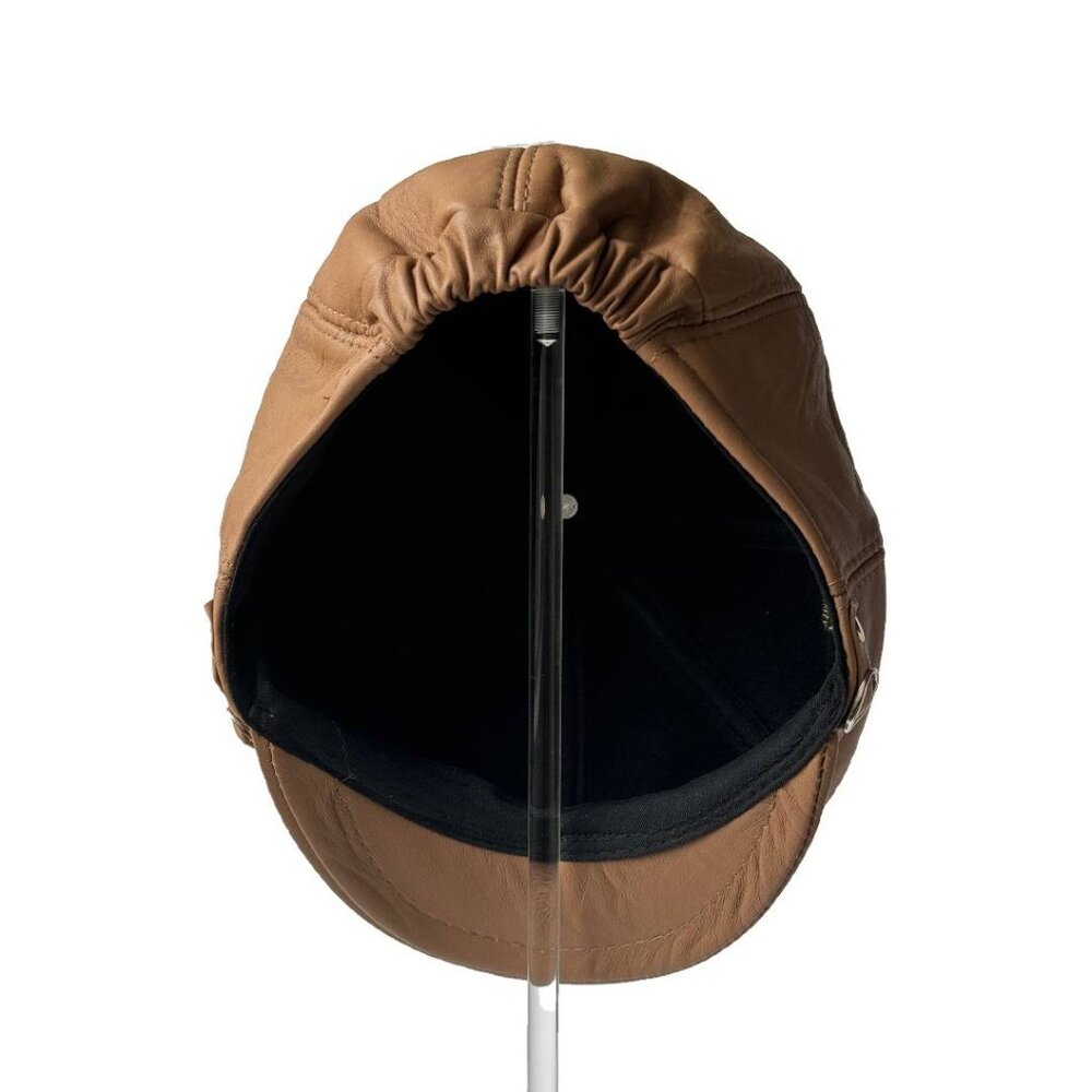 Leather Flat Cap | Real Sheepskin Leather Ivy Hat - Picture 2 of 6